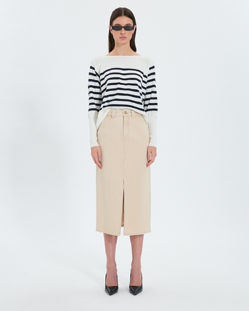 Jude skirt Long beige denim skirt ZAPA