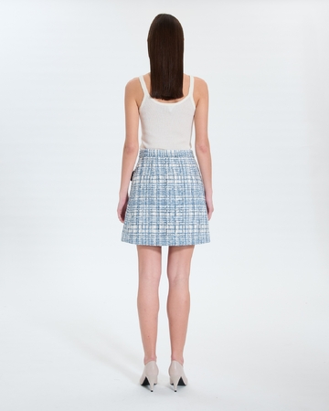 Juro skirt Short blue tweed style skirt ZAPA