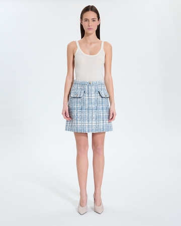 Juro skirt Short blue tweed style skirt ZAPA