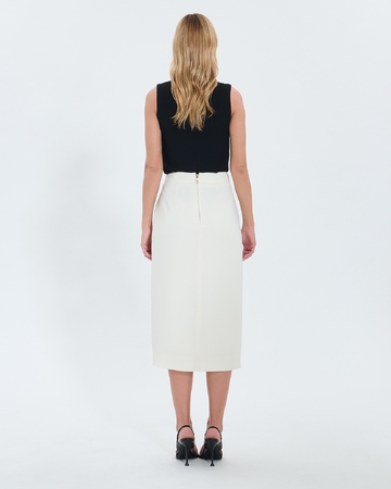 Jali skirt Ecru pencil skirt ZAPA