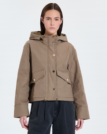 Maewenn coat Short khaki nylon coat ZAPA