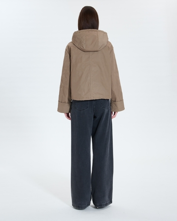 Maewenn coat Short khaki nylon coat ZAPA