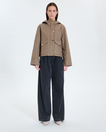Maewenn coat Short khaki nylon coat ZAPA