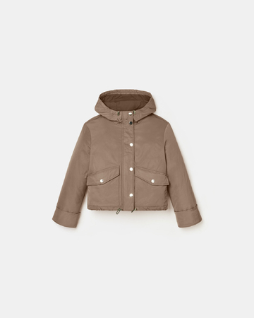 Maewenn coat Short khaki nylon coat ZAPA