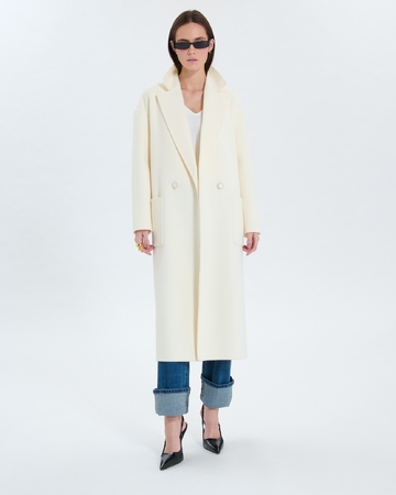Miranda Coat Long ecru coat ZAPA
