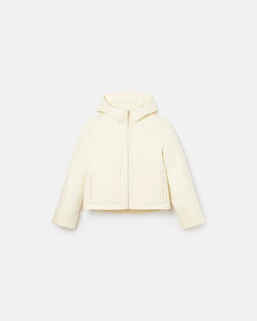 Marjy coat Ecru wool coat with leather outline ZAPA
