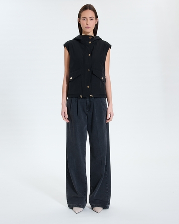 Maeli coat Black sleeveless coat ZAPA