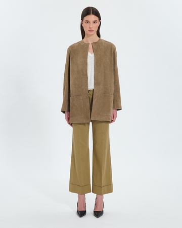Manoa coat Mid-length khaki coat ZAPA