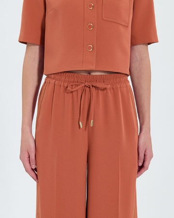 Piela pants Loose brick crepe pants ZAPA