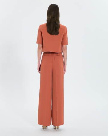 Piela pants Loose brick crepe pants ZAPA