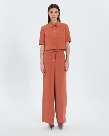 Piela pants Loose brick crepe pants ZAPA