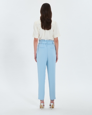 Patricia pants Blue crepe cigarette pants ZAPA