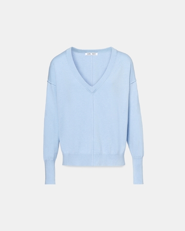 Pucci sweater Thin sky blue V-neck sweater ZAPA