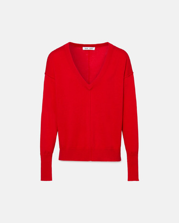 Pucci sweater Thin red V-neck sweater ZAPA