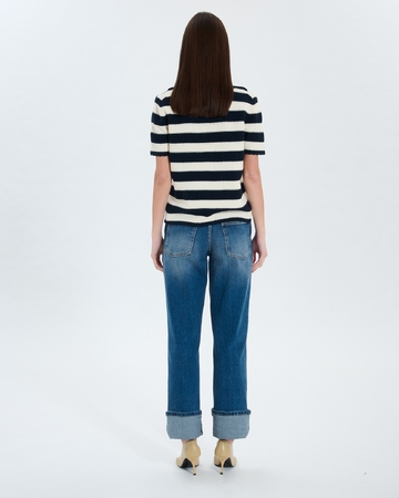 Nickle sweater Short-sleeved striped sweater ZAPA