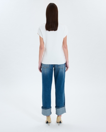 Nigella sweater Ecru short-sleeved sweater ZAPA