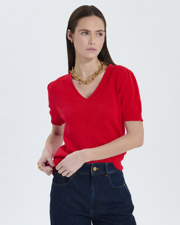 Narvi sweater Red short-sleeved sweater ZAPA