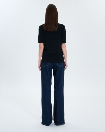Narvi sweater Black short-sleeved sweater ZAPA