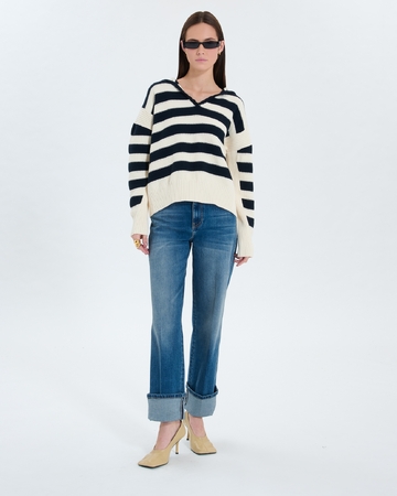 Nada sweater Two-tone hooded sweater ZAPA