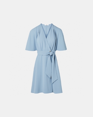 Russel dress Blue crepe wrap dress ZAPA