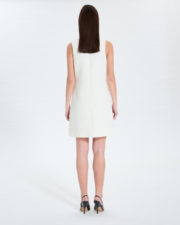 Raisin Dress Short ecru tweed dress ZAPA