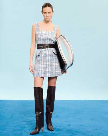 Rea dress Short blue tweed dress ZAPA
