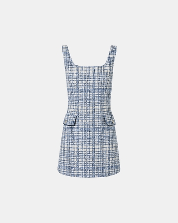 Rea dress Short blue tweed dress ZAPA