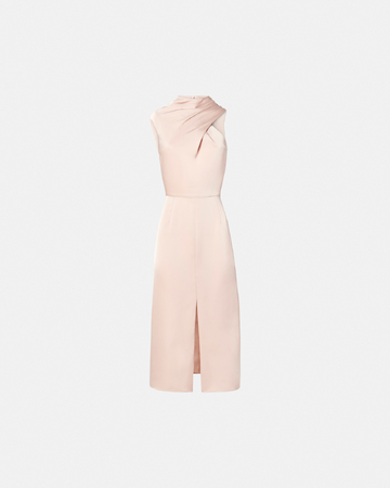 Ryvana dress Nude satin asymmetrical dress ZAPA