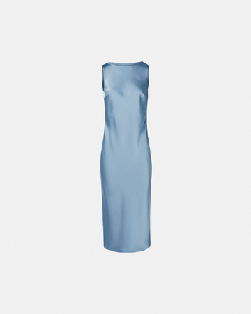 Ramari dress Hydrangea blue cowl back satin dress ZAPA