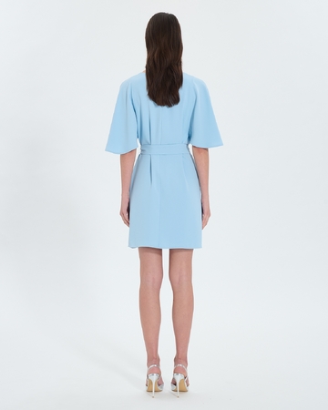Rubilinda dress Short sky blue crepe dress ZAPA