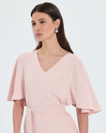 Rubilinda dress Short nude crepe dress ZAPA
