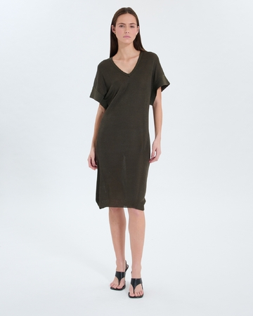 Rady Knit Dress Khaki fine knit dress ZAPA