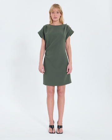 Rehina dress Short khaki crepe dress ZAPA
