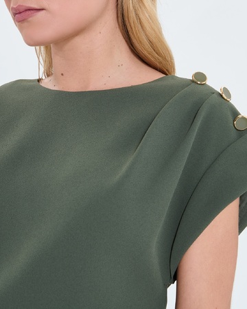 Rehina dress Short khaki crepe dress ZAPA