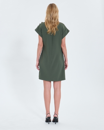 Rehina dress Short khaki crepe dress ZAPA