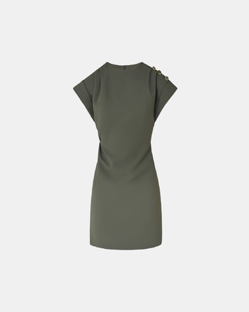 Rehina dress Short khaki crepe dress ZAPA