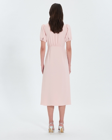 Romarine Dress Nude crepe midi dress ZAPA