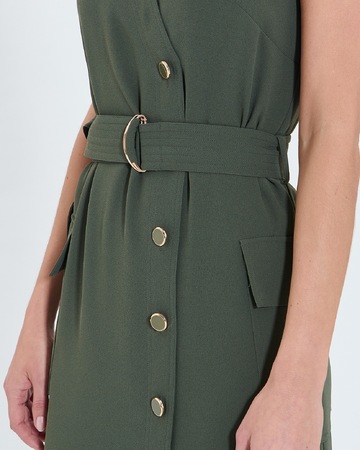 Rumi dress Long khaki crepe dress ZAPA