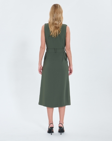 Rumi dress Long khaki crepe dress ZAPA