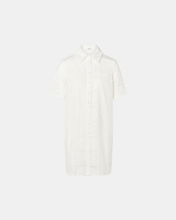 Relina dress Mid-length dress with ecru English embroidery ZAPA