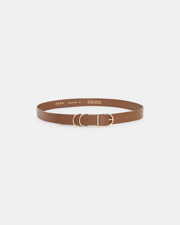 Clelia Belt Smooth caramel belt ZAPA