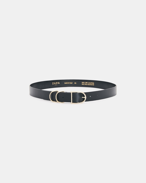 Clelia Belt Smooth black belt ZAPA