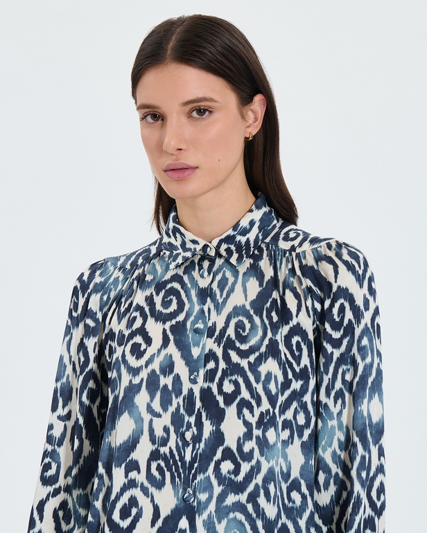 Castille shirt Summer wave print shirt ZAPA