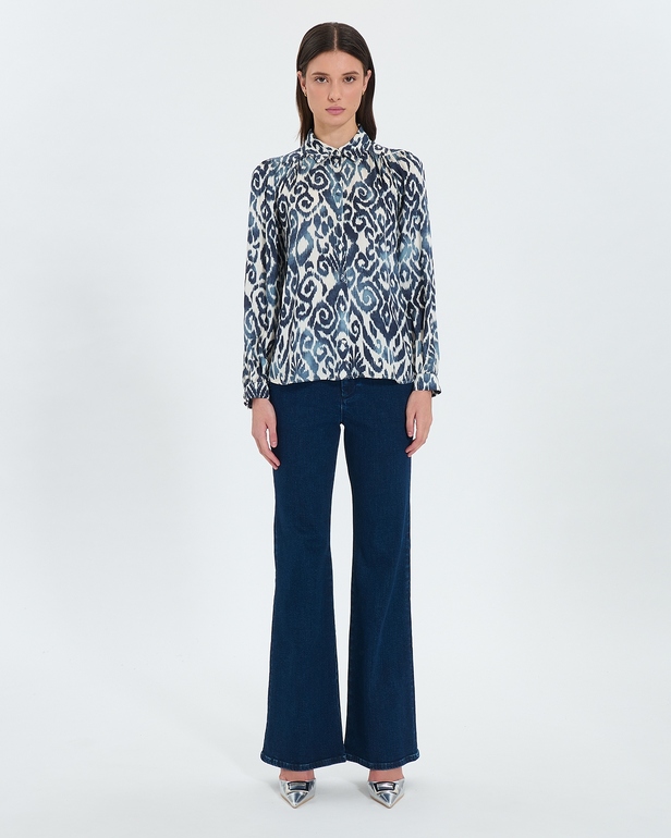 Castille shirt Summer wave print shirt ZAPA