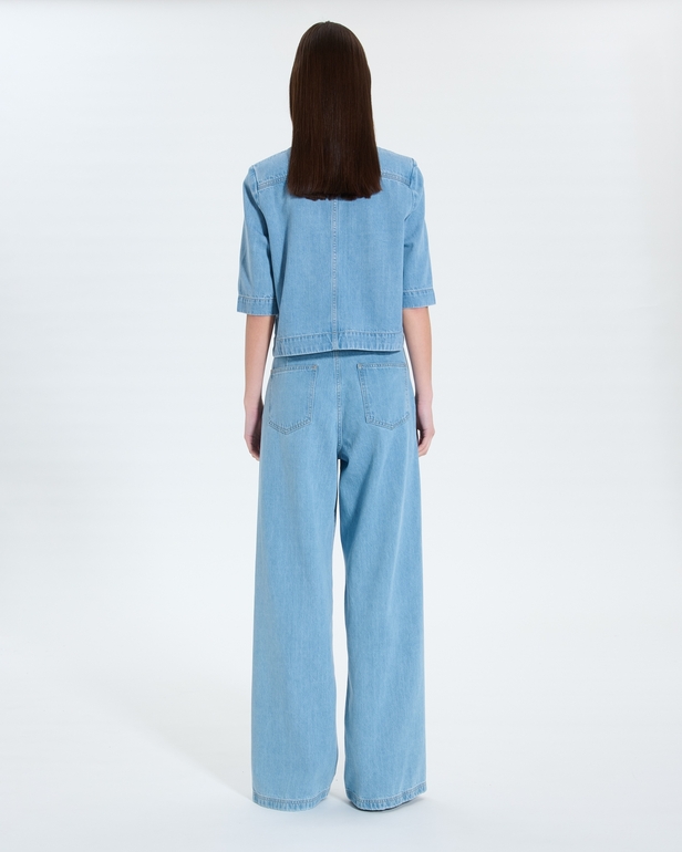 Top Celina Light blue short shirt ZAPA