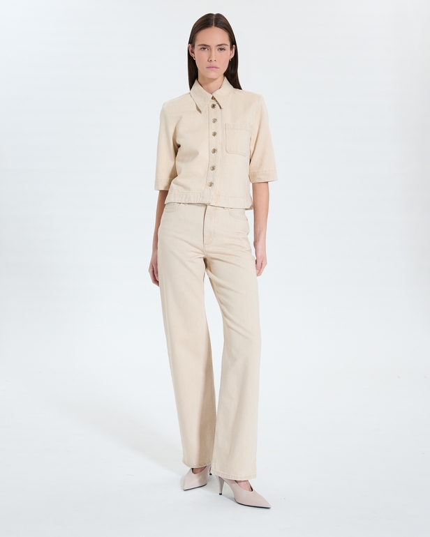 Top Celina Short beige denim shirt ZAPA