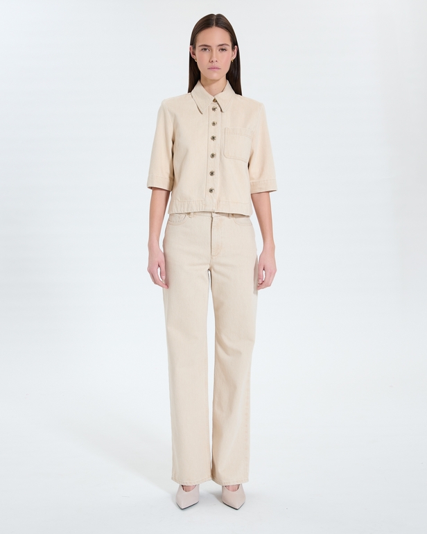 Top Celina Short beige denim shirt ZAPA