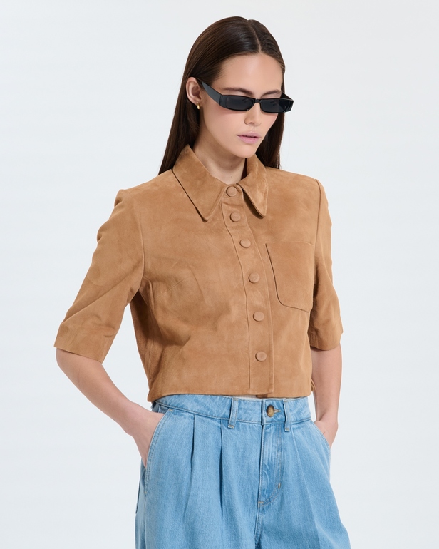 Celina shirt Short beige shirt ZAPA