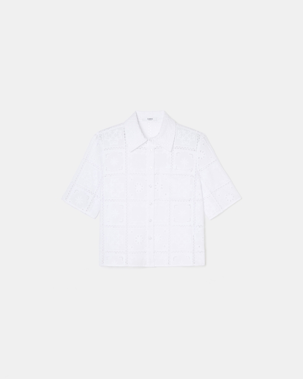 Top Celiana Ecru English embroidery shirt ZAPA