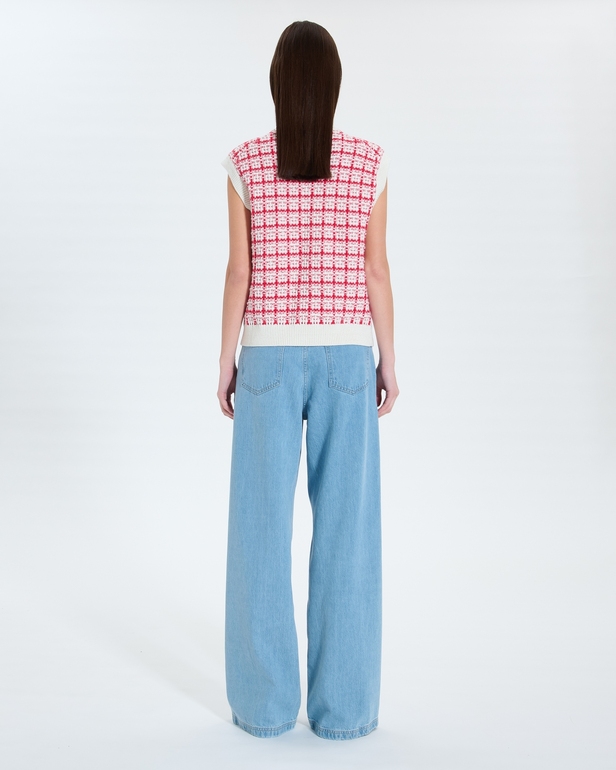Gareth sweater Two-tone tweed-style sleeveless vest ZAPA